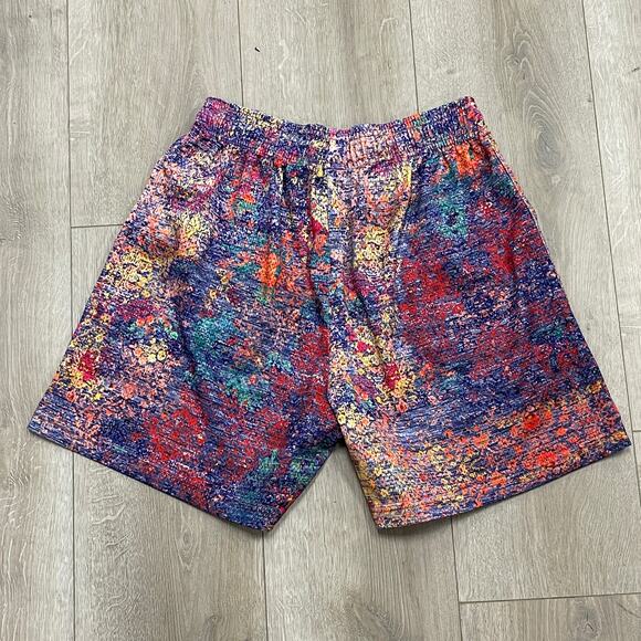 Eric Emanuel EE Rug Pattern Basic Shorts size Large L Blue Purple Red B4 - Picture 3 of 7